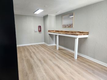 Empty room with a table